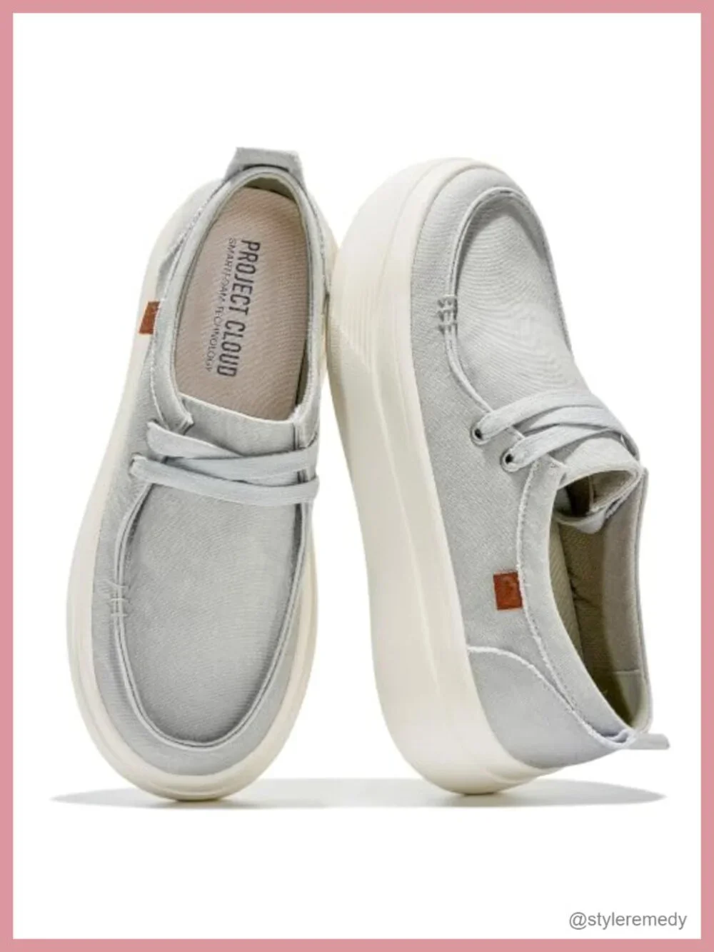 Canvas Platform Loafers Slip On Sneakers High Density Foam Insole Lightweight